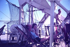 Barbara and Jill relaxing on deck